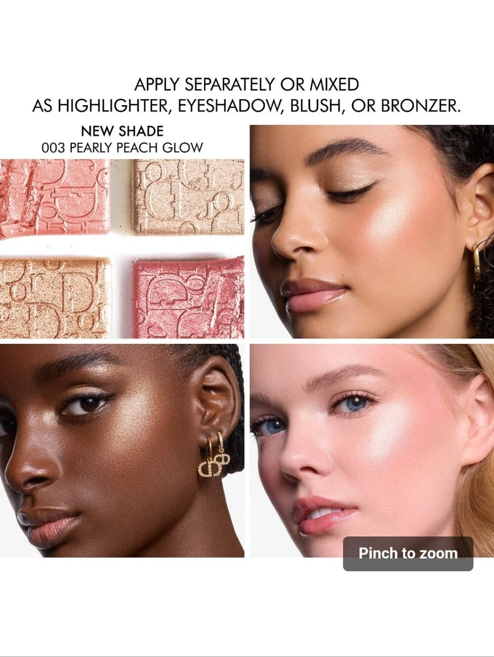 Dior Backstage Glow Maximizer Face Palette 003 Pearly Peach Glow New Unbox